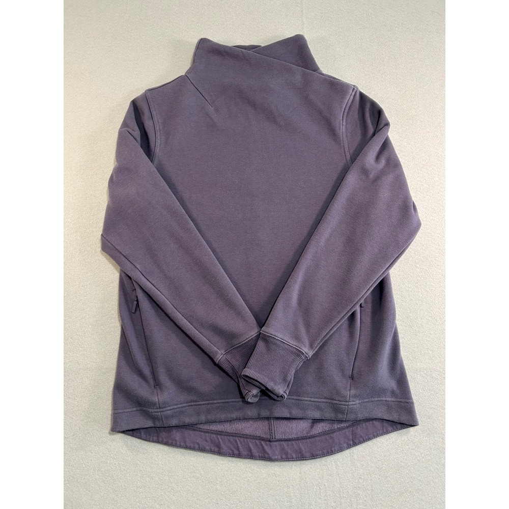 Athleta Cozy Karma Sweatshirt Women's Small Purple Twist Neck Pullover Fleece